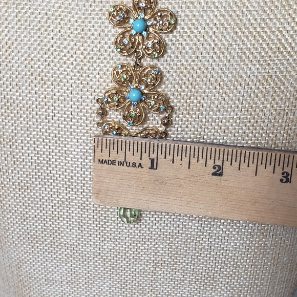 DANGLING Costume Jewelry Necklace Flowers & Butterfly - Picture 6 of 8